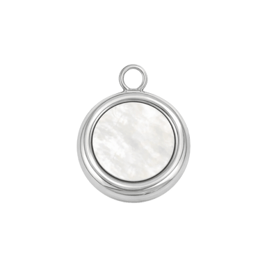 Silver Mother of Pearl Medallion Charm