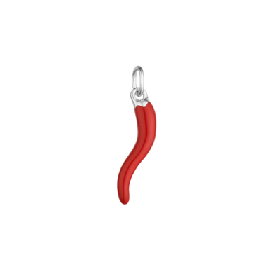 Silver Red Cornicello Charm