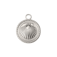 Silver Shell Medallion Charm