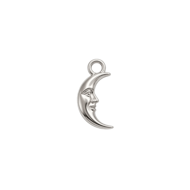 Silver Smiling Moon Charm