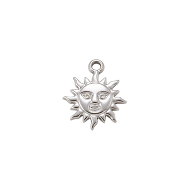 Silver Smiling Sun Charm