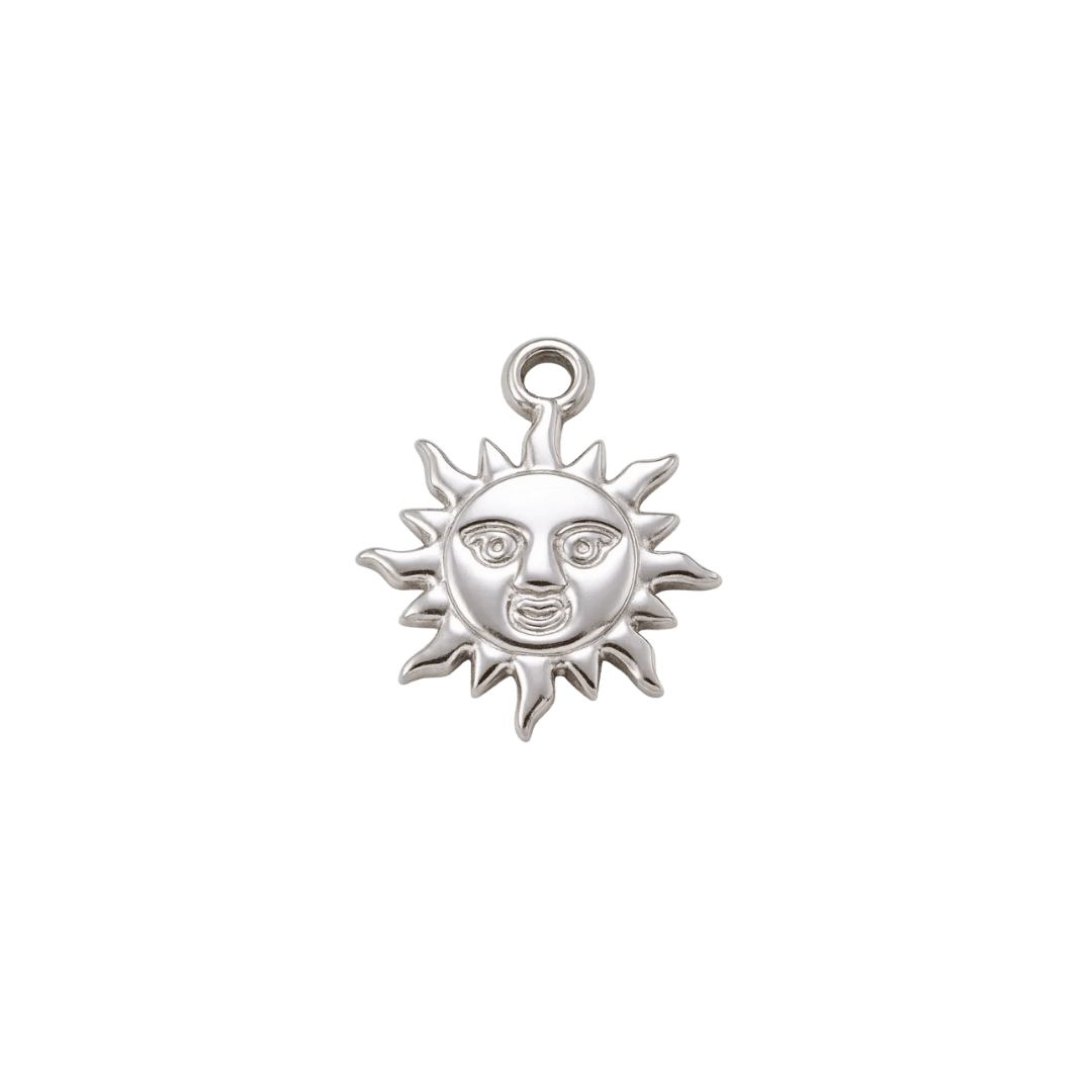 Silver Smiling Sun Charm - Luisa Luxe gold jewellery