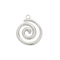 Silver Spiral Wave Charm