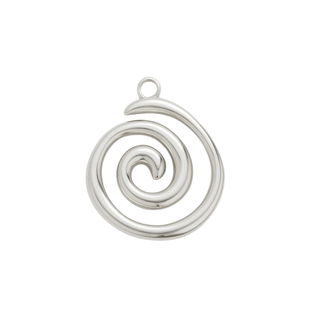Silver Spiral Wave Charm - Luisa Luxe gold jewellery
