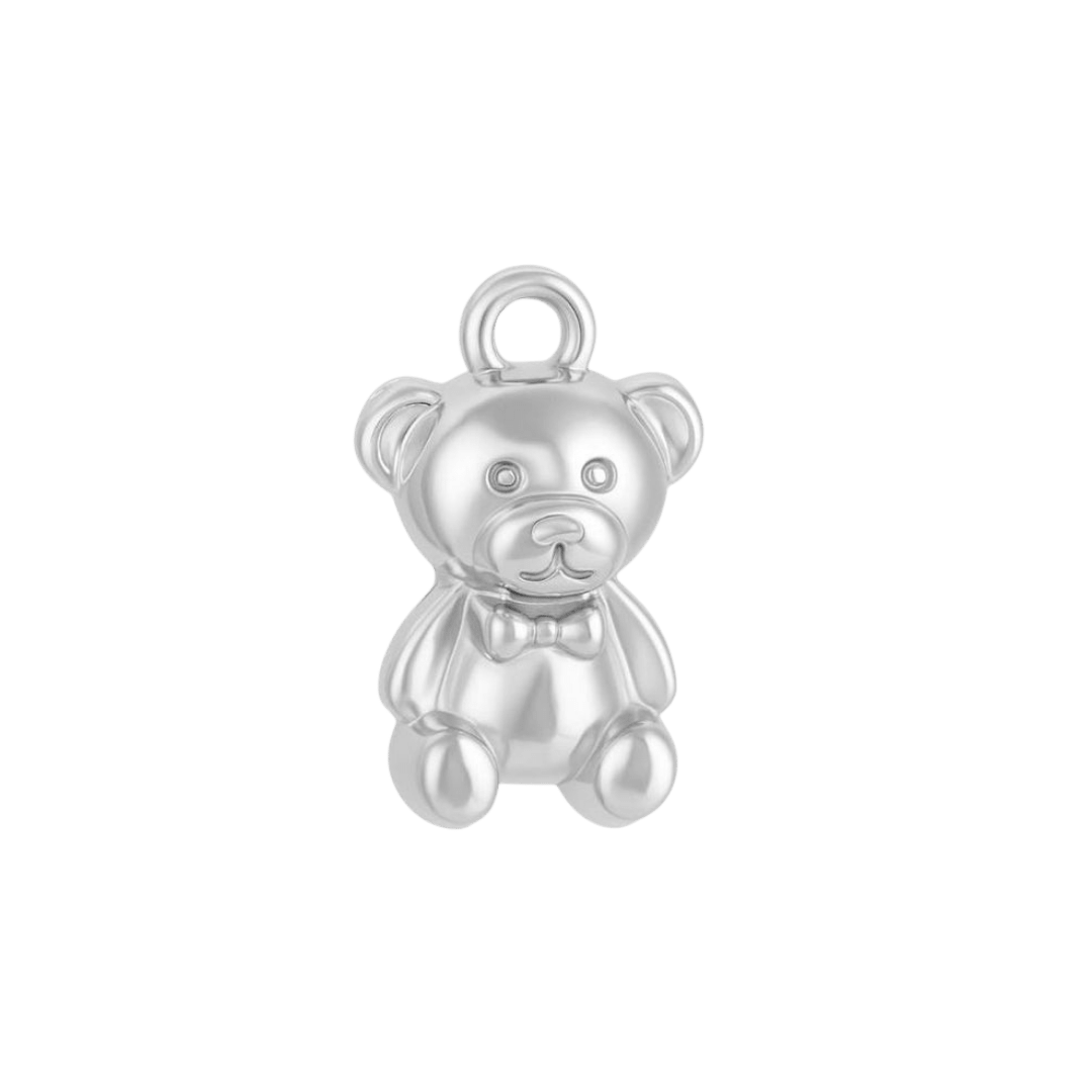 Silver Teddy Bear Charm - Luisa Luxe gold jewellery