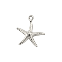Silver Textured Starfish Charm