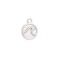 Silver Wave Medallion Charm