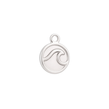 Silver Wave Medallion Charm