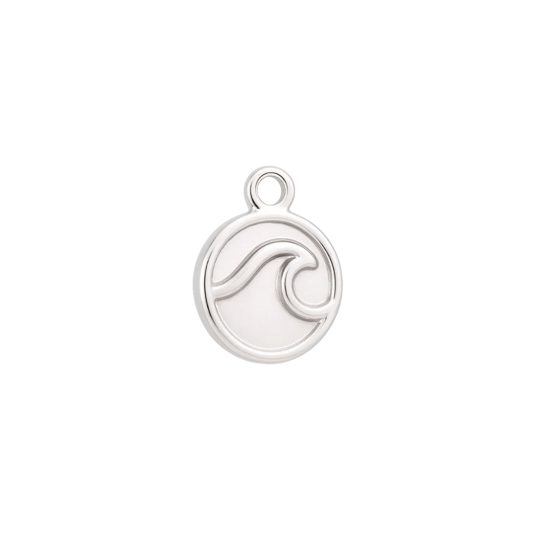 Silver Wave Medallion Charm - Luisa Luxe gold jewellery