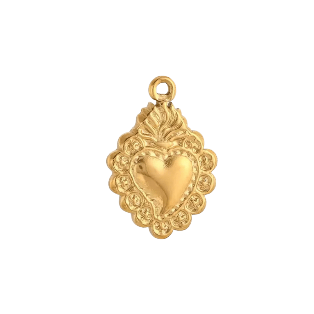 Vintage Heart Charm - Luisa Luxe gold jewellery