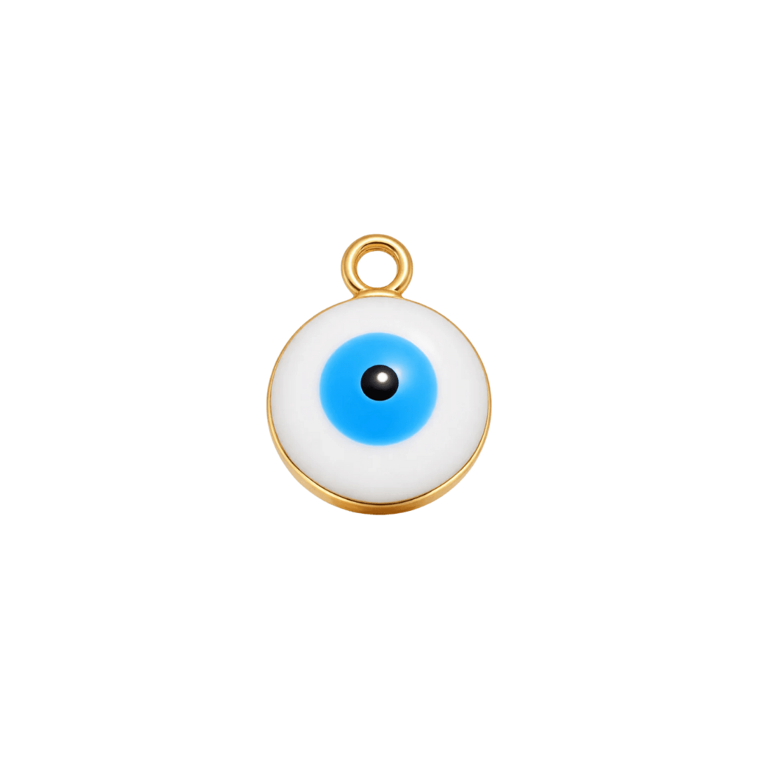 White Evil Eye Charm - Luisa Luxe gold jewellery