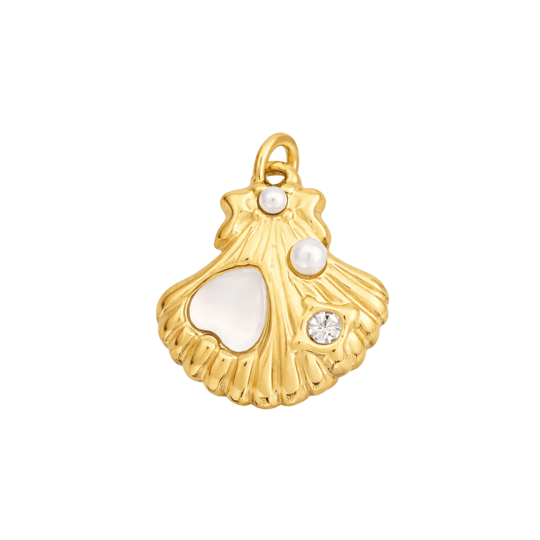 White Mermaid Shell Charm - Luisa Luxe gold jewellery