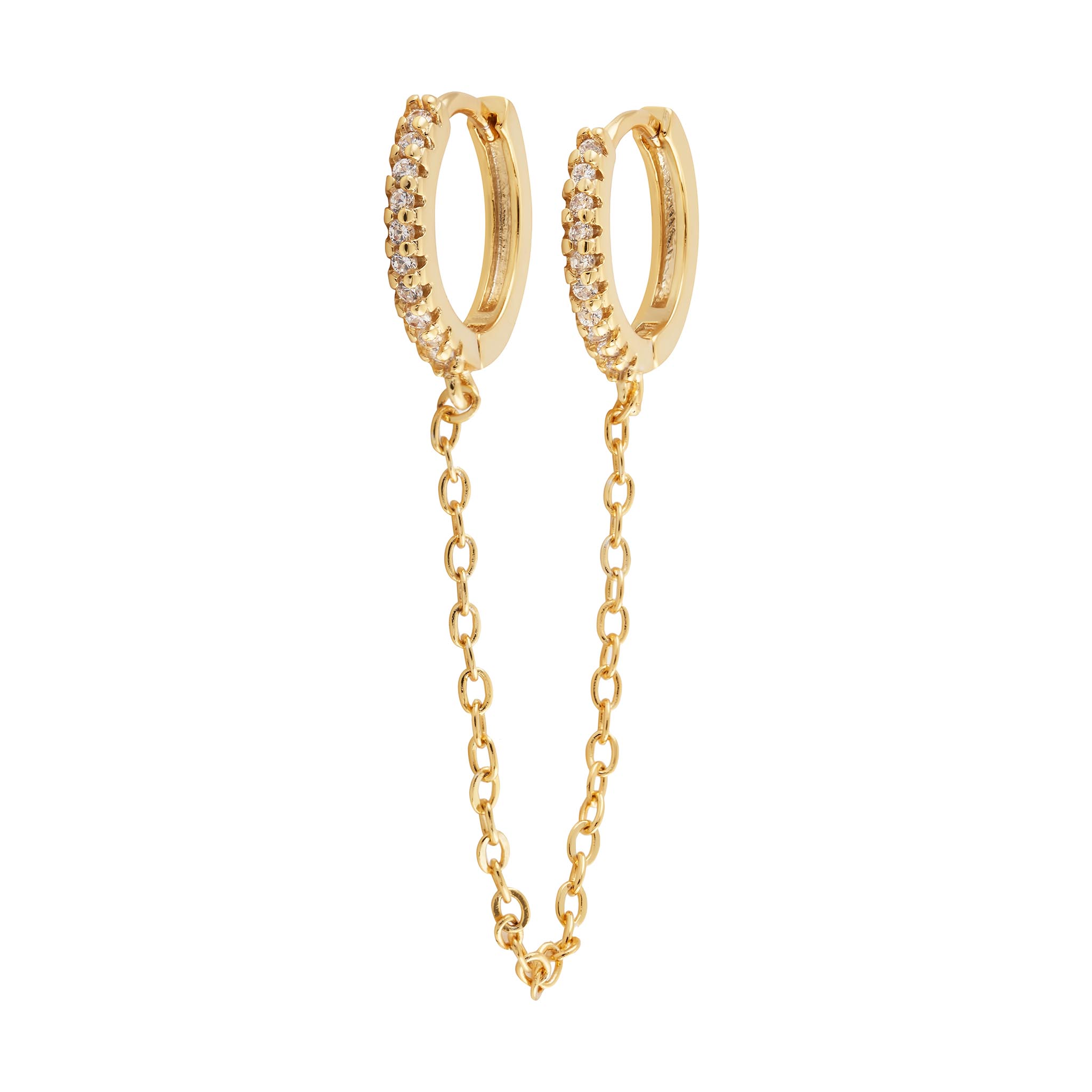 Brigitte Double Huggie - Luisa Luxe gold jewellery