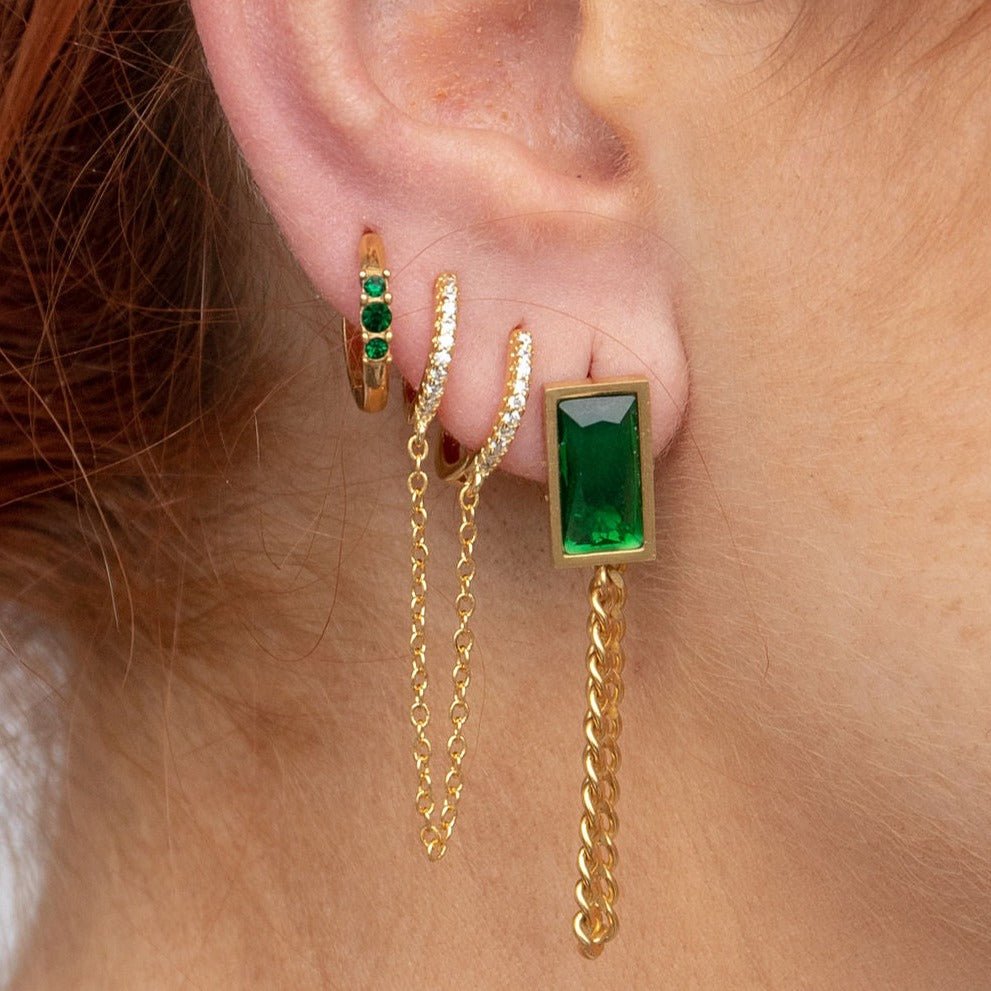 Brigitte Double Huggie - Luisa Luxe gold jewellery