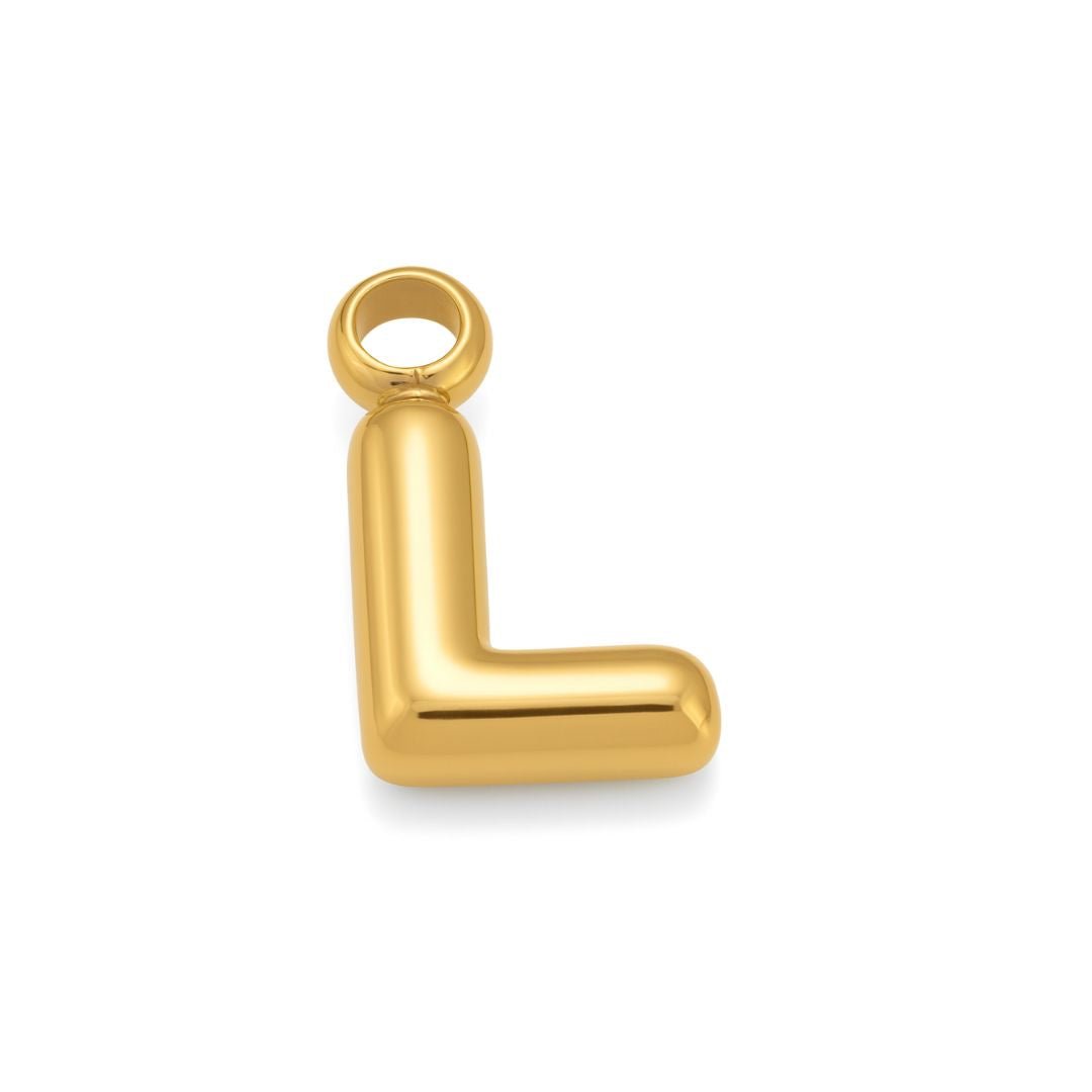 Bubble Letter Charm - Luisa Luxe gold jewellery