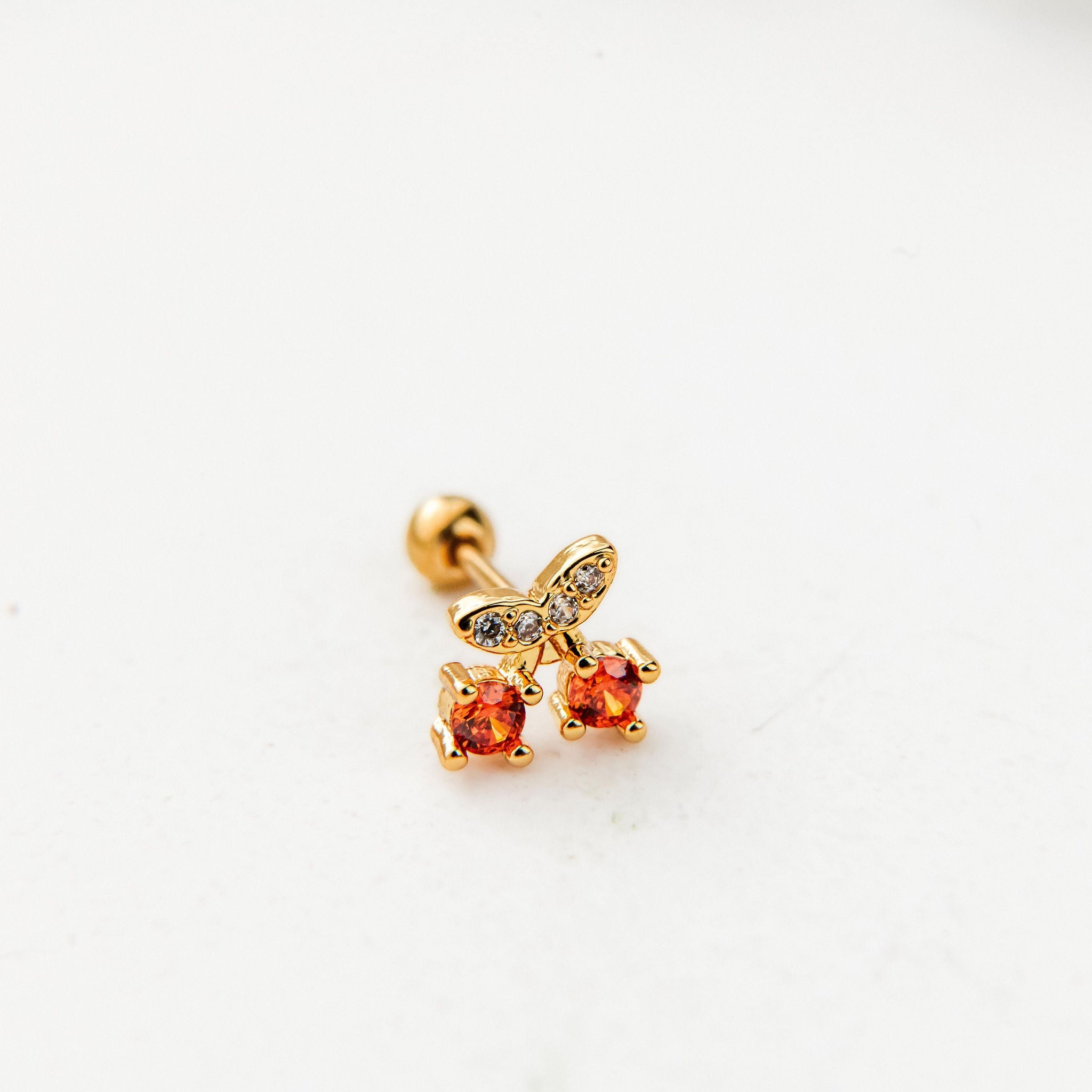 Cherry Single Earring - Luisa Luxe gold jewellery