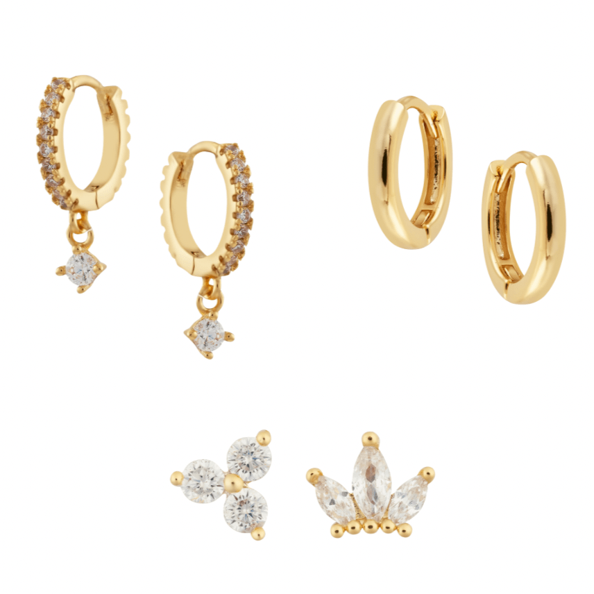 Dainty Huggie Bundle - Luisa Luxe gold jewellery