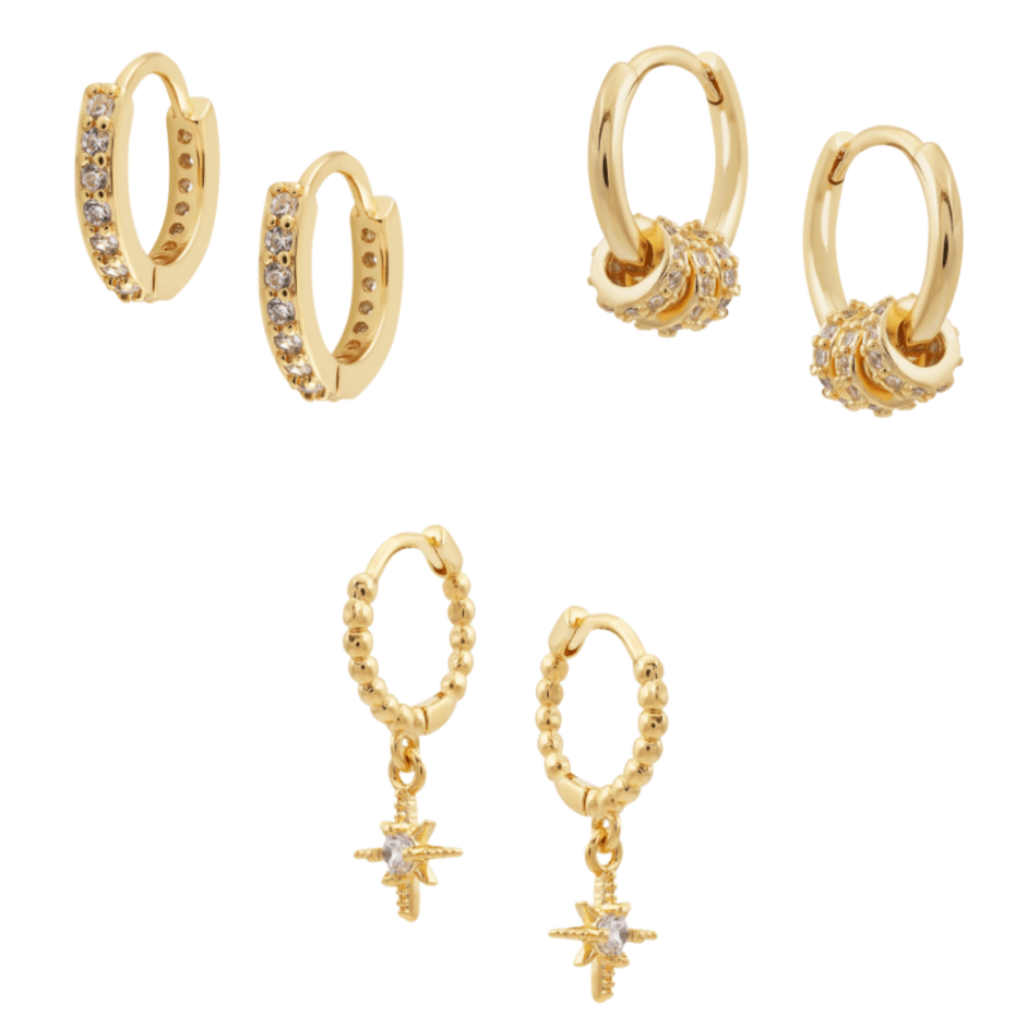Dainty Huggie Bundle - Luisa Luxe gold jewellery