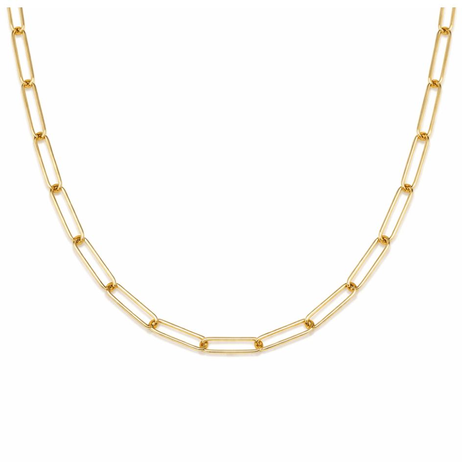 Fine Paperclip Necklace - Luisa Luxe gold jewellery