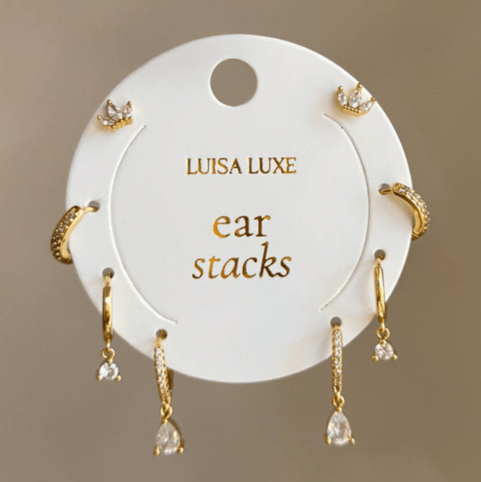 Harli, Aria, Chey & Gal Earring Stack - Luisa Luxe gold jewellery