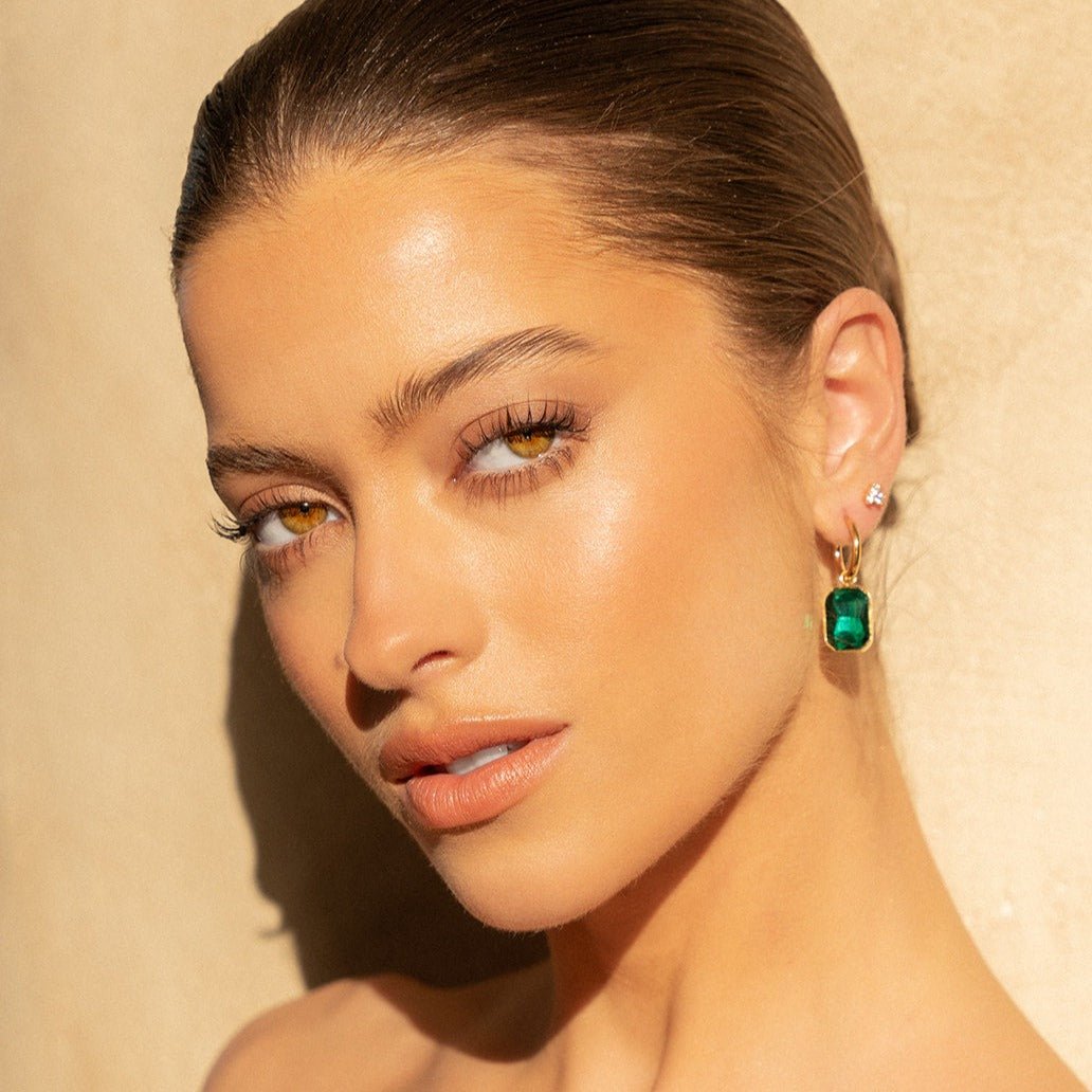 Isobel Emerald Earrings - Luisa Luxe gold jewellery