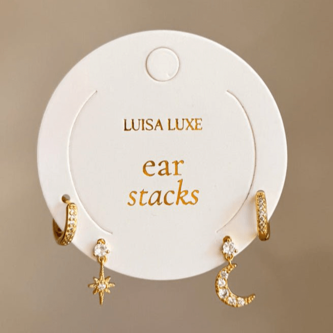 Lia & Chey Earring Stack - Luisa Luxe gold jewellery