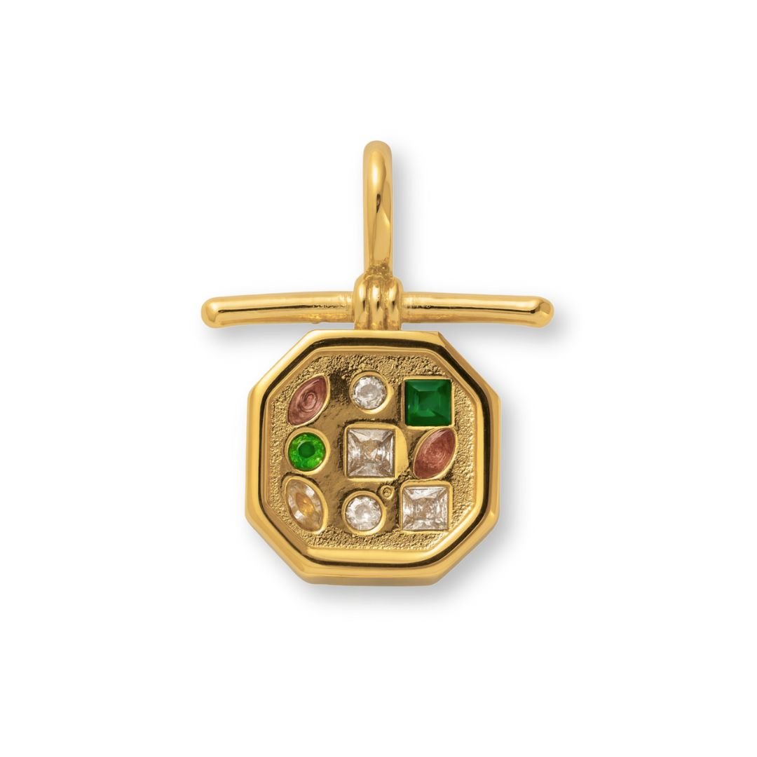 Mosaic Gem Charm - Luisa Luxe gold jewellery