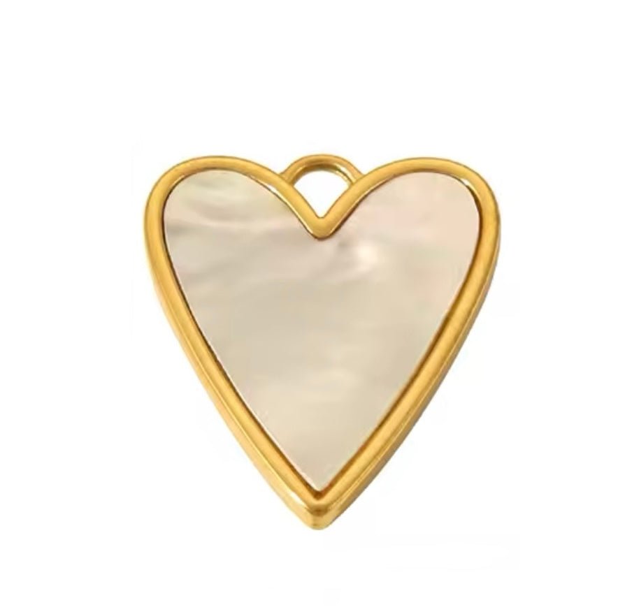 Mother of Pearl Heart Charm - Luisa Luxe gold jewellery