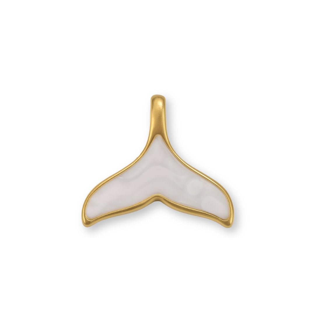 Pearl Whale Tail Charm - Luisa Luxe gold jewellery