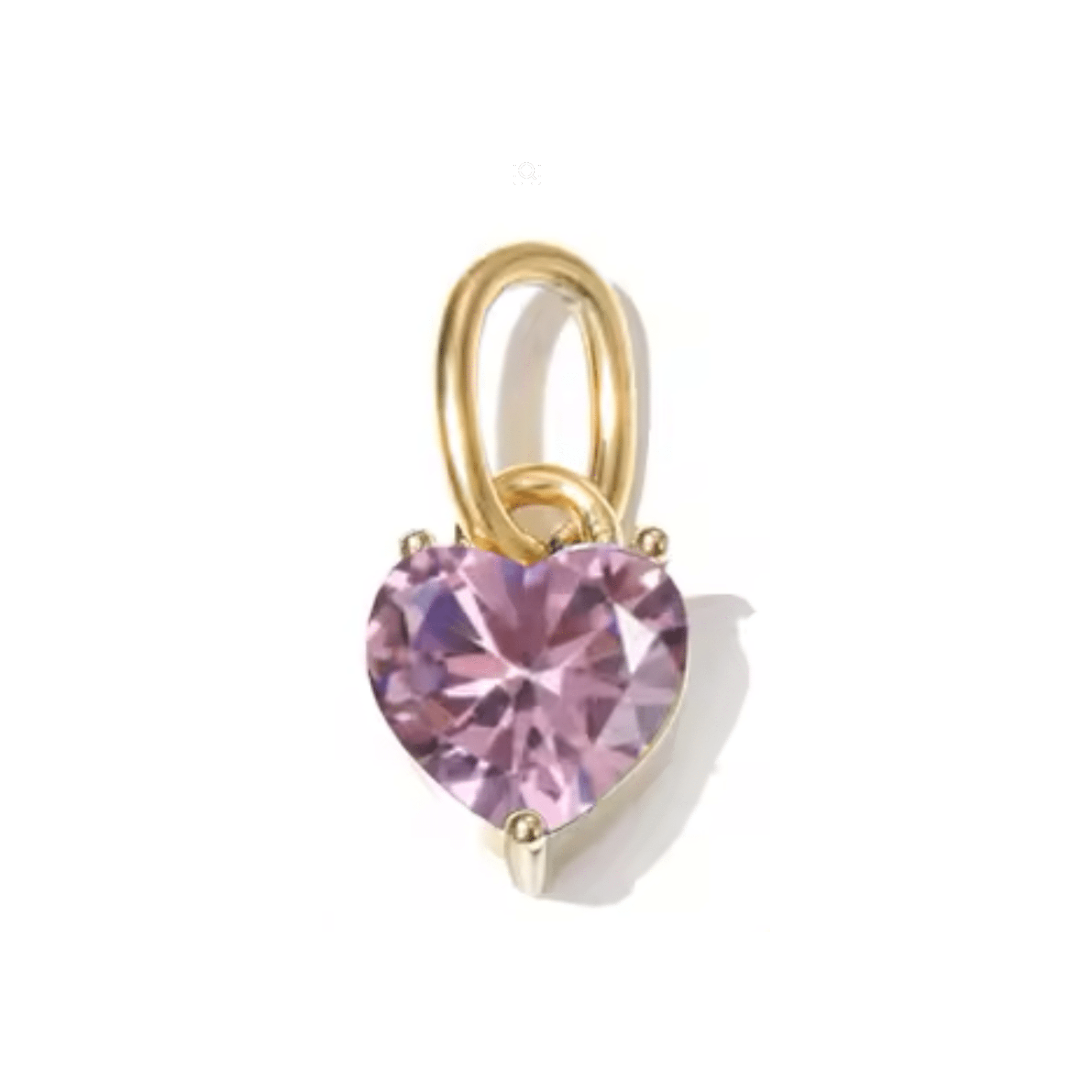 Pink Diamond Heart Charm - Luisa Luxe gold jewellery