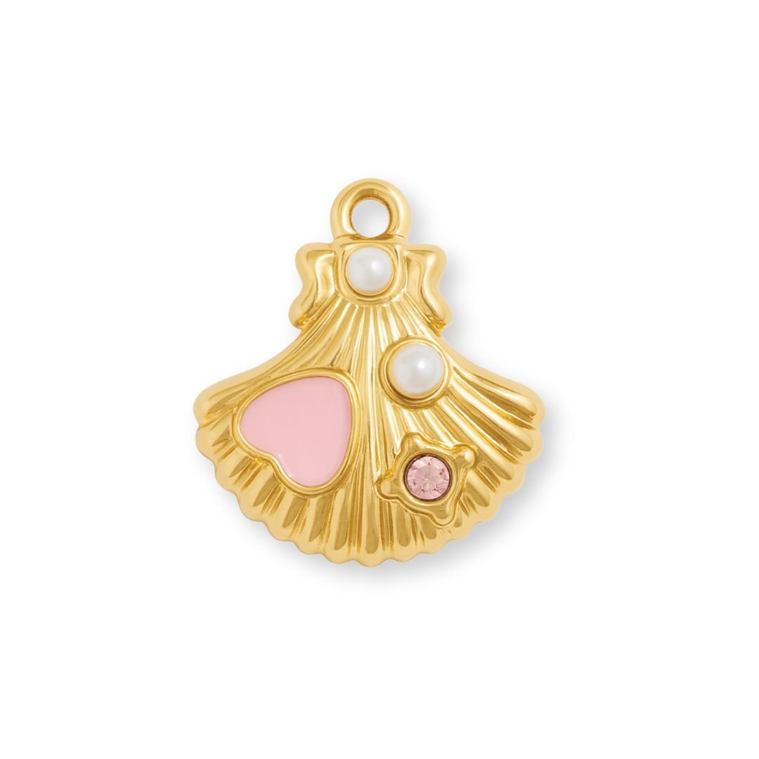Pink Mermaid Shell Charm - Luisa Luxe gold jewellery