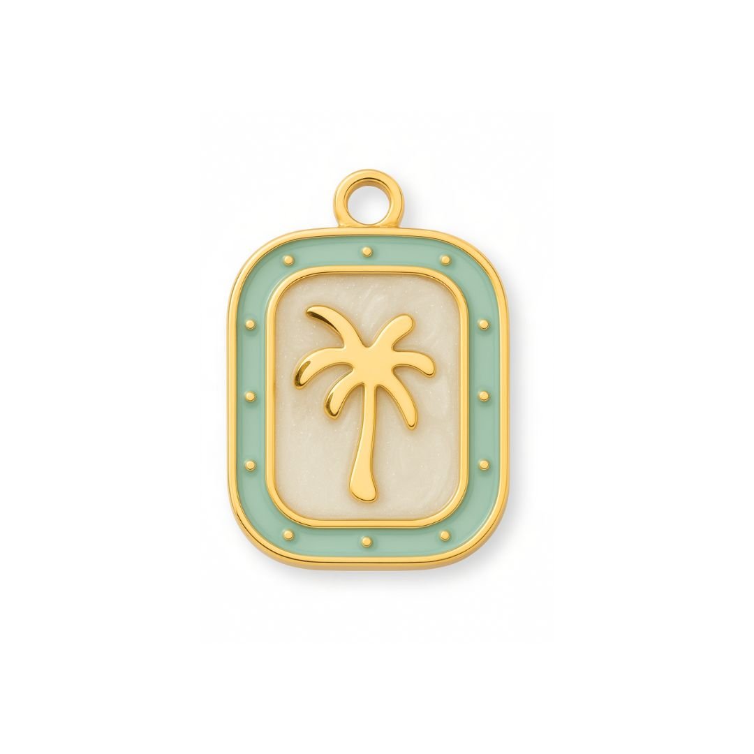 Sage Palm Tree Charm - Luisa Luxe gold jewellery