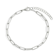 Silver Fine Paperclip Bracelet