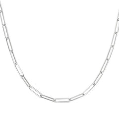 Silver Fine Paperclip Necklace