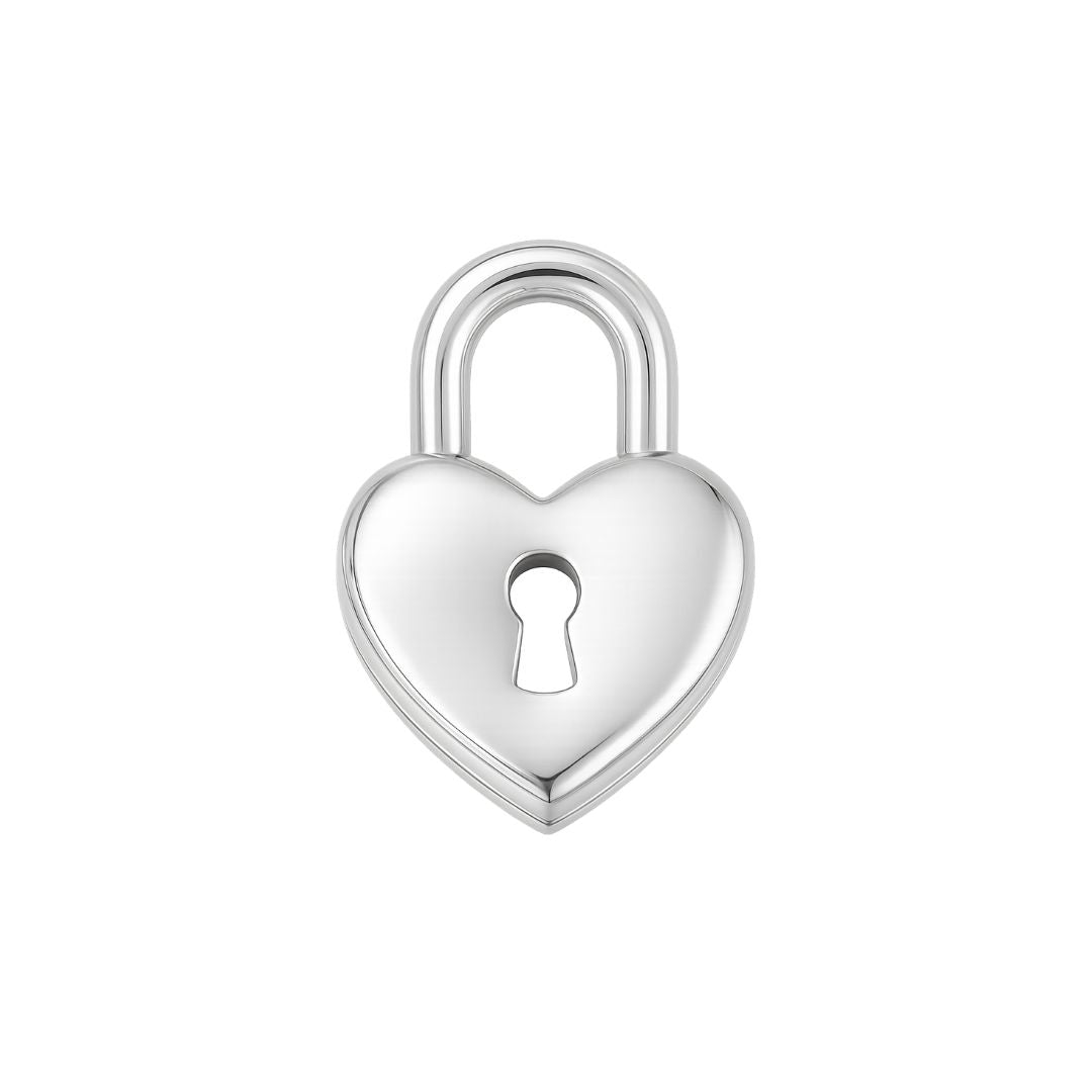 Silver Locked Heart Charm - Luisa Luxe gold jewellery