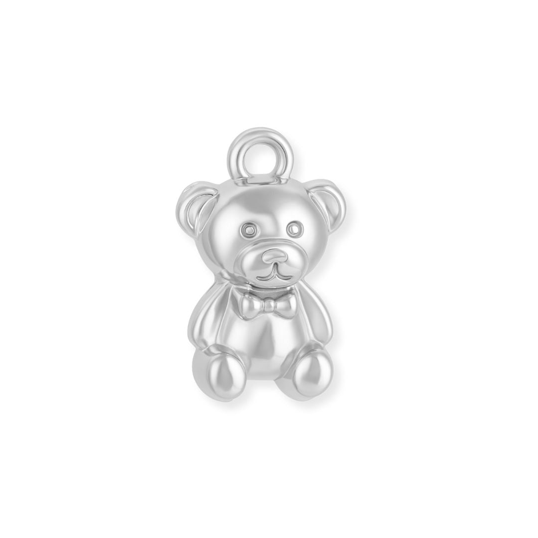 Silver Mini Teddy Bear Charm - Luisa Luxe gold jewellery