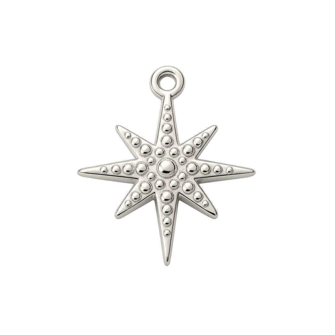 Silver North Star Charm - Luisa Luxe gold jewellery