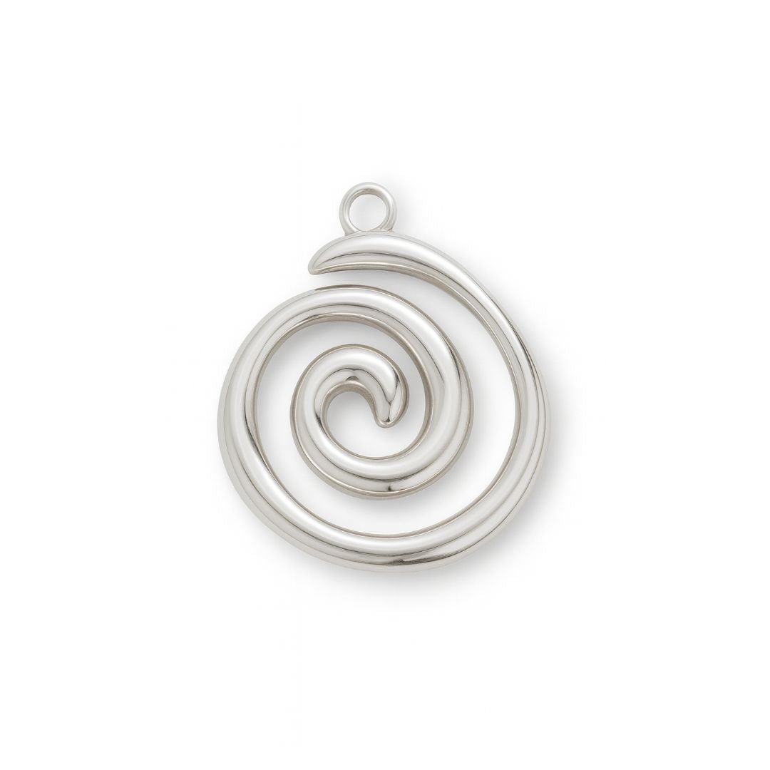 Silver Spiral Wave Charm - Luisa Luxe gold jewellery