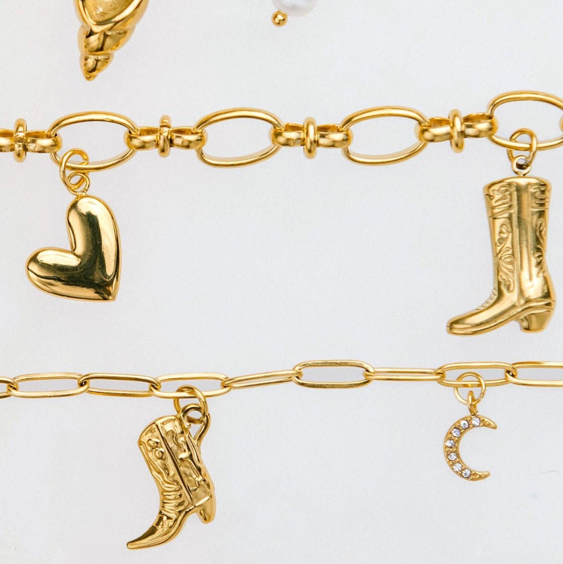 Sparkling Moon Charm - Luisa Luxe gold jewellery