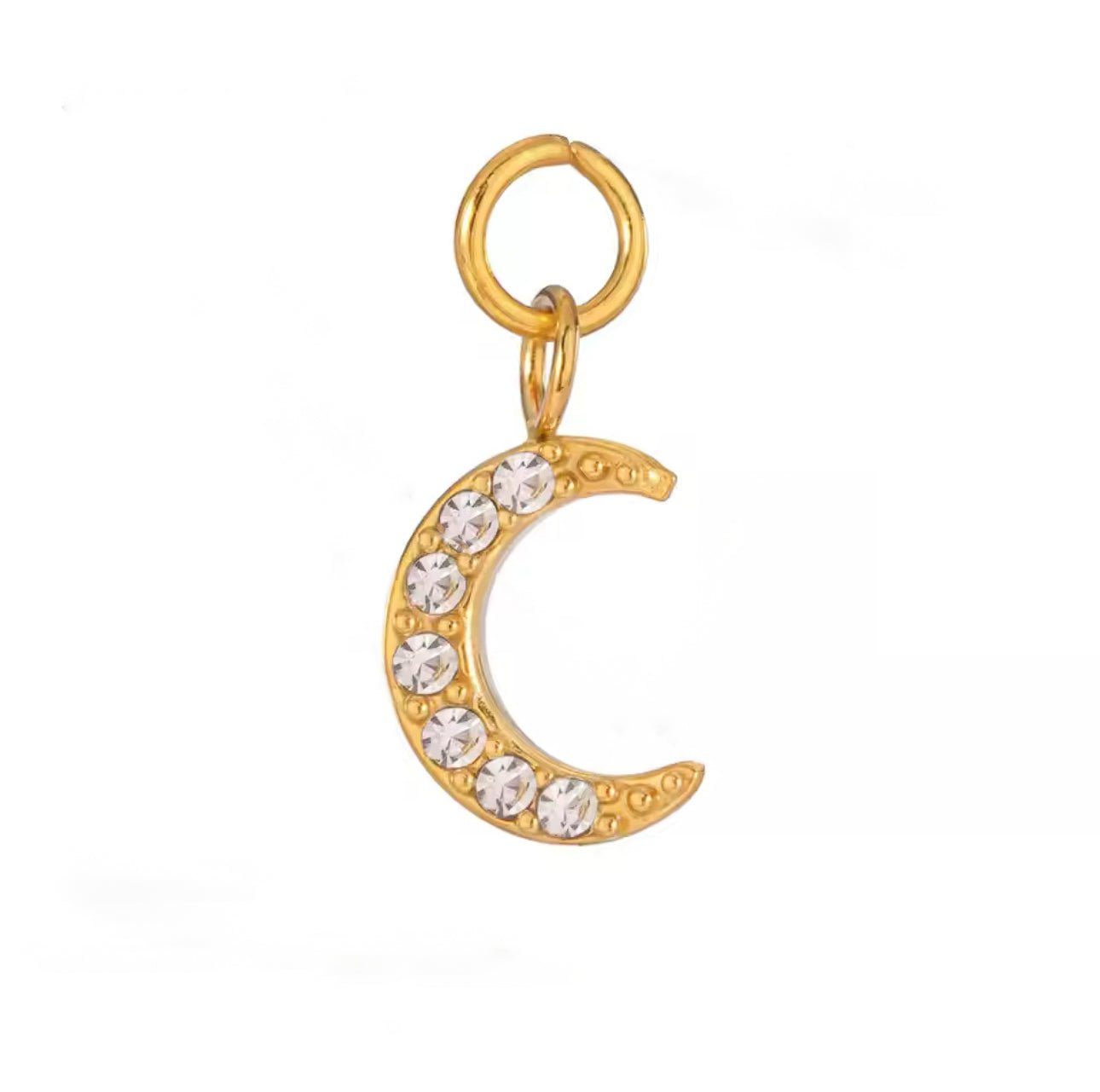 Sparkling Moon Charm - Luisa Luxe gold jewellery