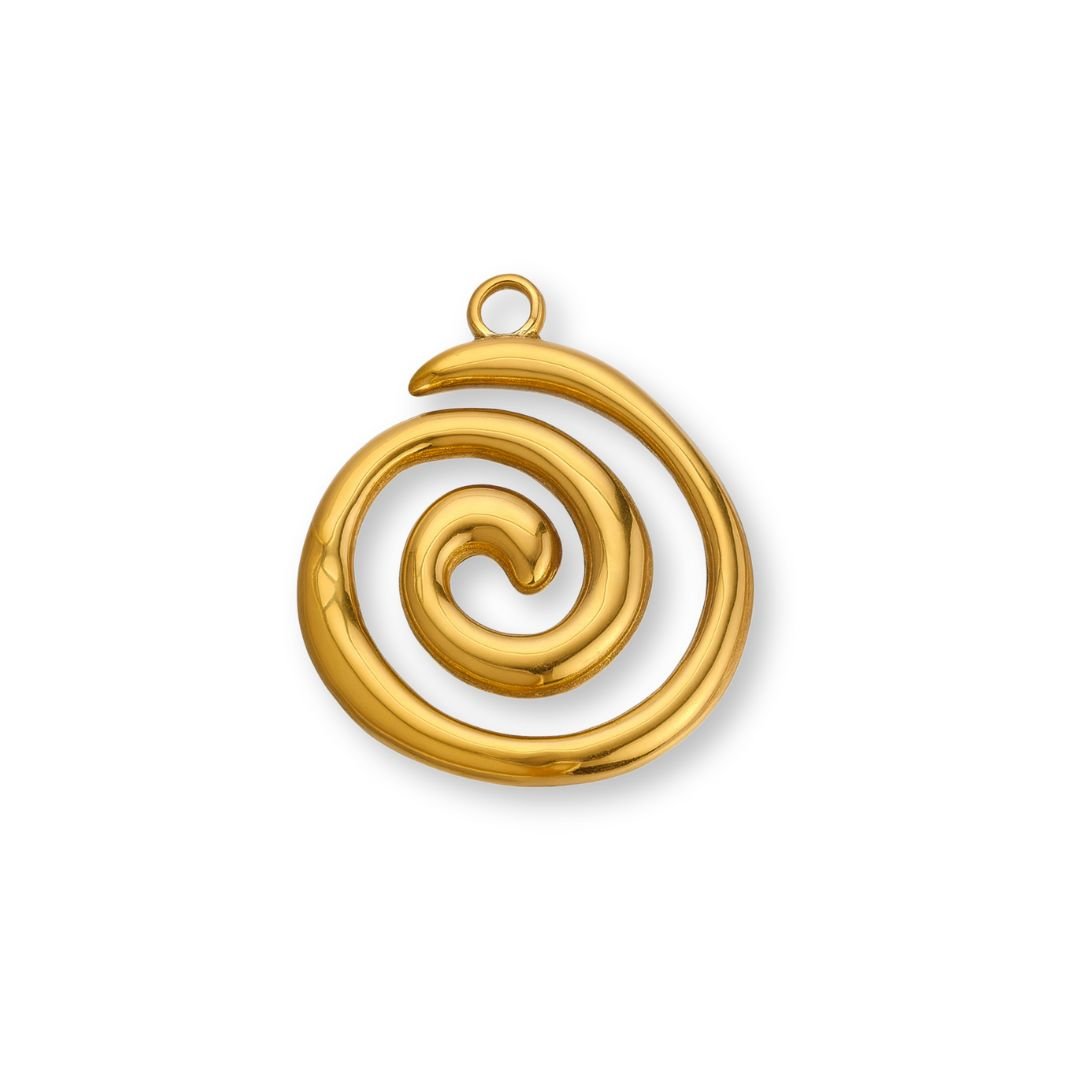 Spiral Wave Charm - Luisa Luxe gold jewellery