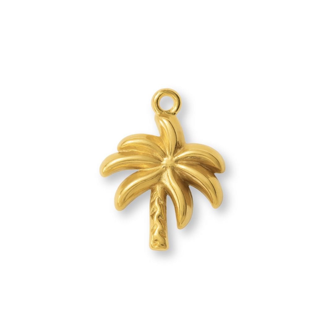 Textured Palm Tree Charm - Luisa Luxe gold jewellery