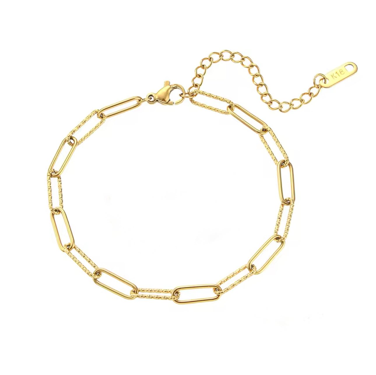 Textured Paperclip Bracelet - Luisa Luxe gold jewellery