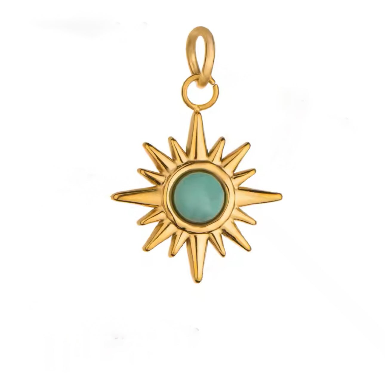 Turquoise Sun Charm - Luisa Luxe gold jewellery